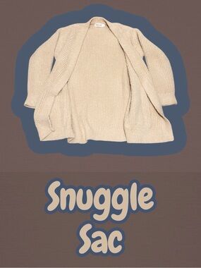 Snuggle Sac Women’s Cream Open-Front Cardigan Sweater